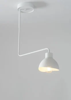 Weiße Deckenleuchte Metall E27 H:60 cm auffällig