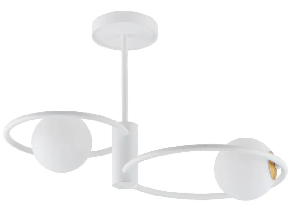 Weiße Deckenleuchte Modern Kugelschirm Glas Metall G9