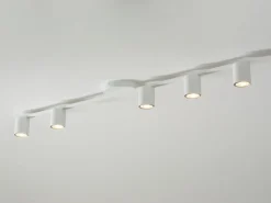 Weiße Deckenleuchte Weiß Metall GU10 110 cm länglich