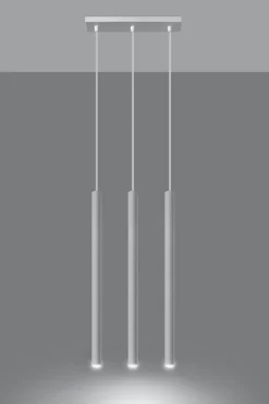 Weiße Hängelampe Metall 3-flammig G9 PETERA Esstisch