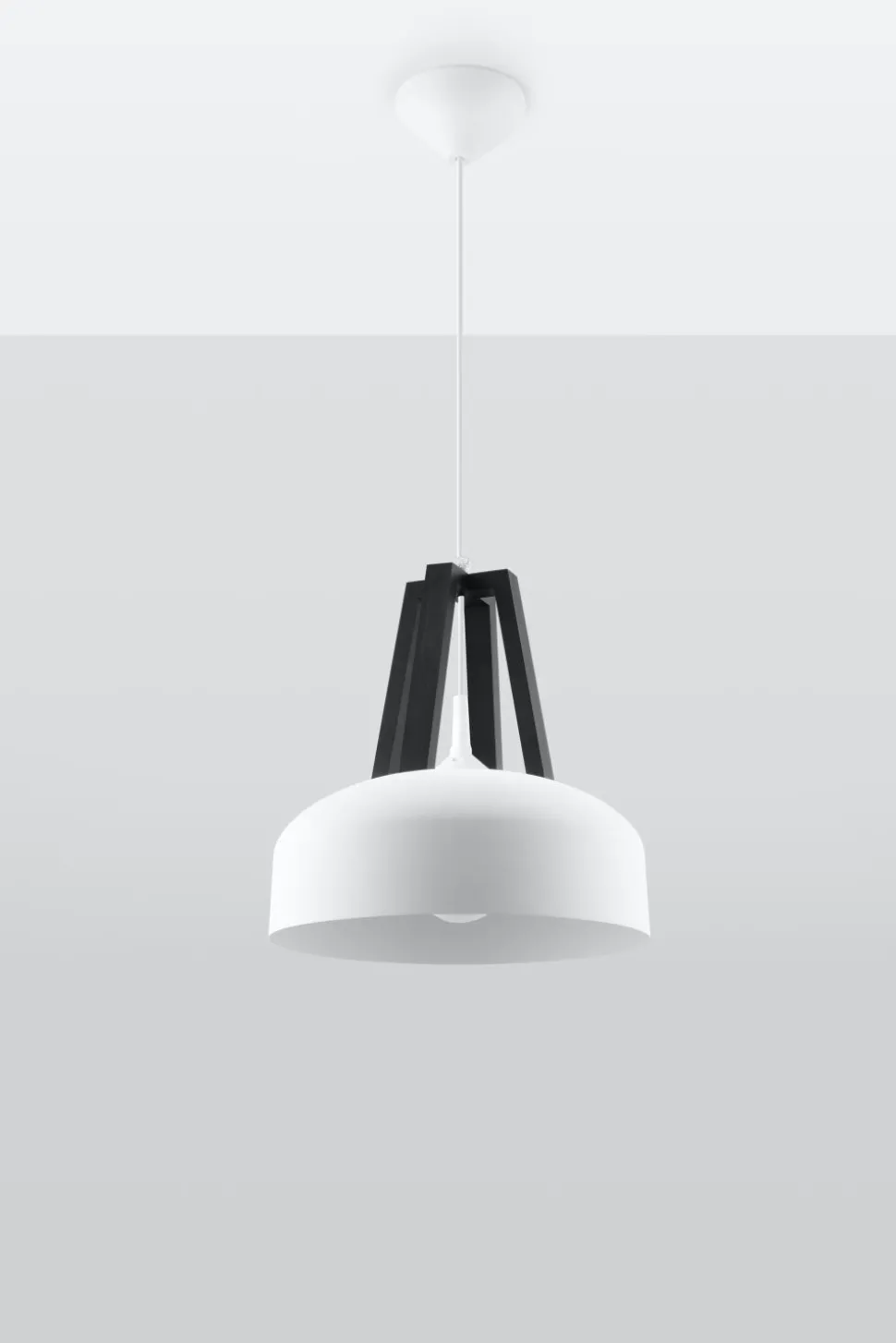 Weiße Hängelampe Retro Ø30cm Metall E27 MANILIA Küche