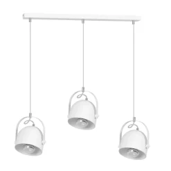 Weiße Hängelampe verstellbare Schirme Esstisch