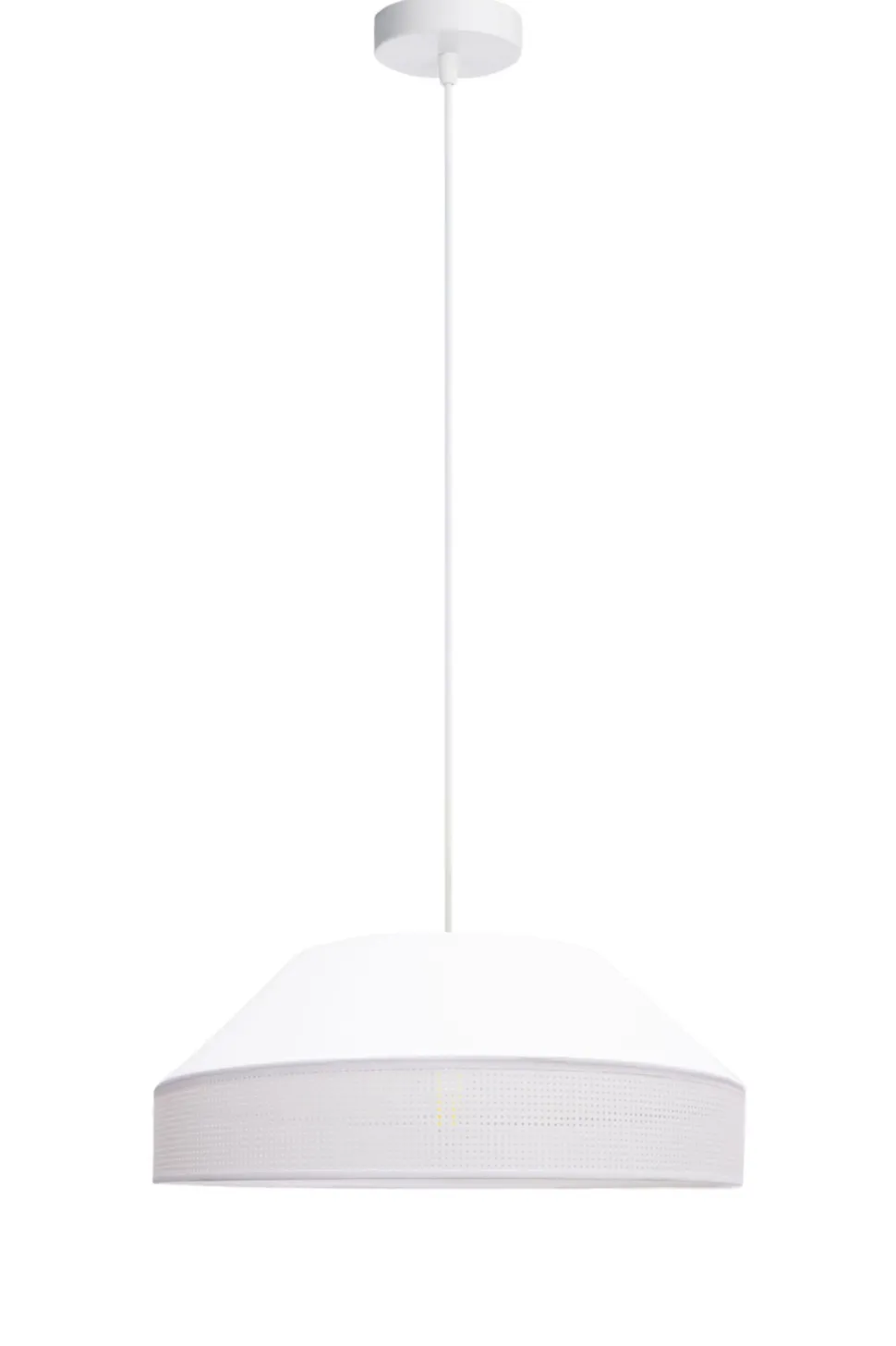 Weiße Hängeleuchte blendarm Stoff wohnlich B:45 cm E27