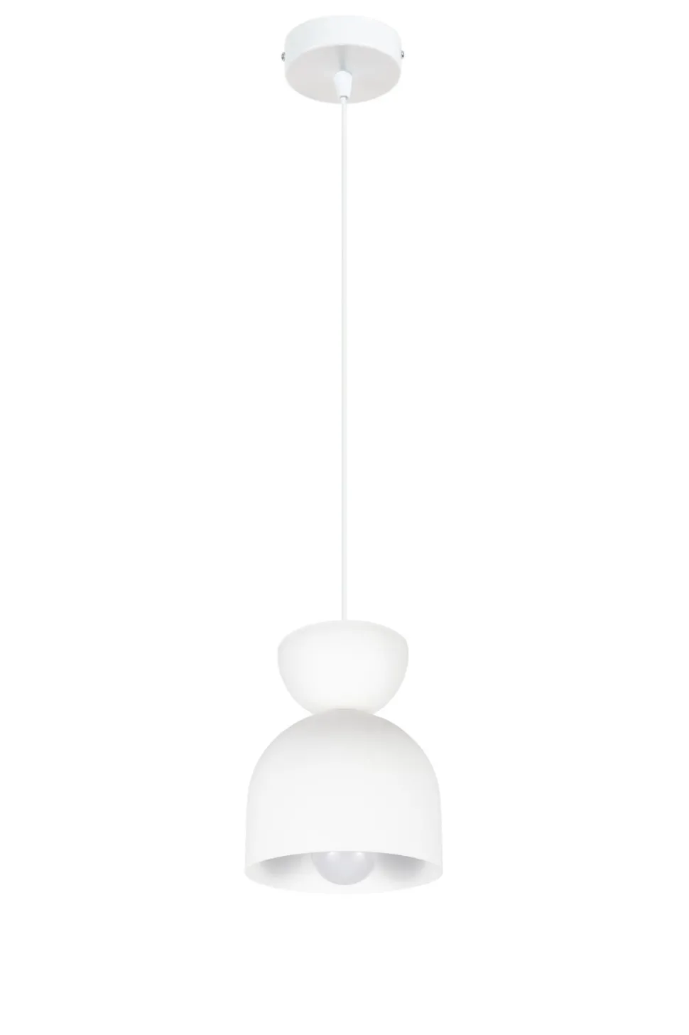 Weiße Hängeleuchte Metall E27 Minimalistisch Ø17 cm