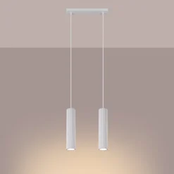 Weiße Hängeleuchte Modern aus Aluminium B: 30 cm 2x GU10 BERTA