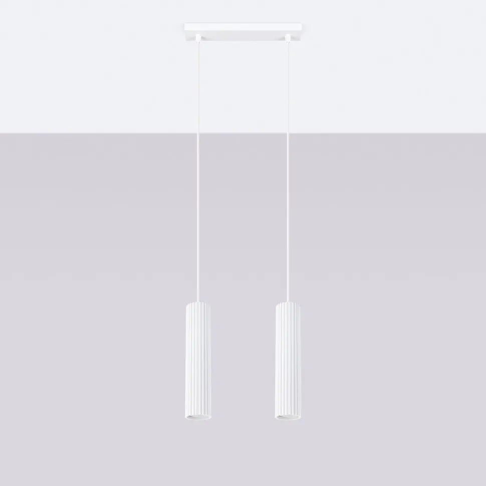 Weiße Hängeleuchte Modern aus Aluminium B: 30 cm 2x GU10 BERTA