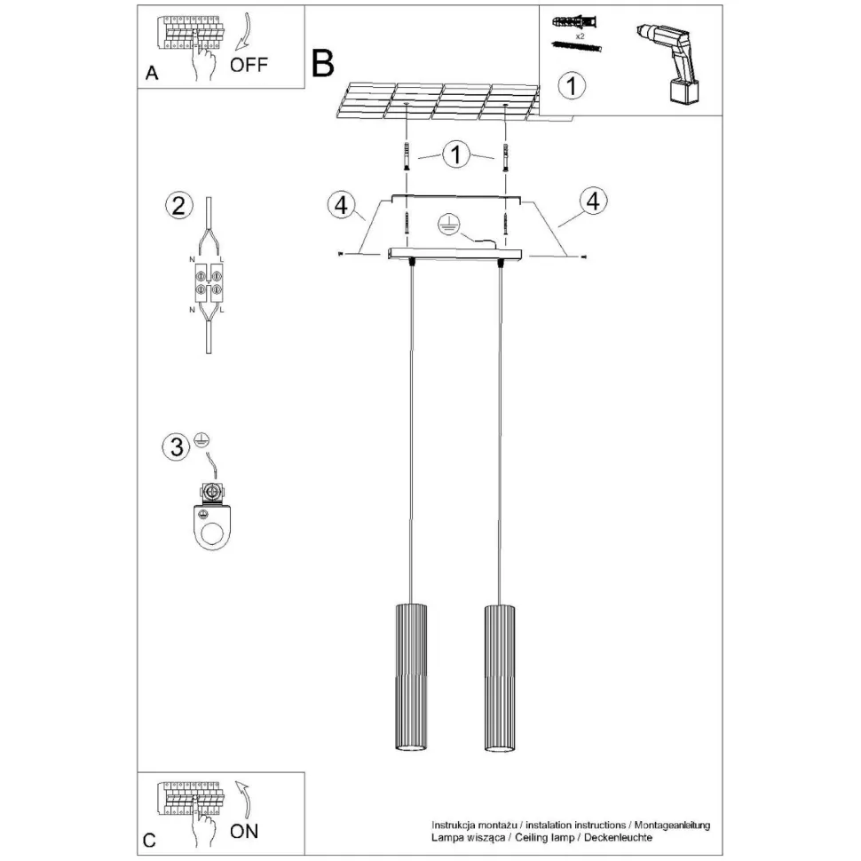 Weiße Hängeleuchte Modern aus Aluminium B: 30 cm 2x GU10 BERTA