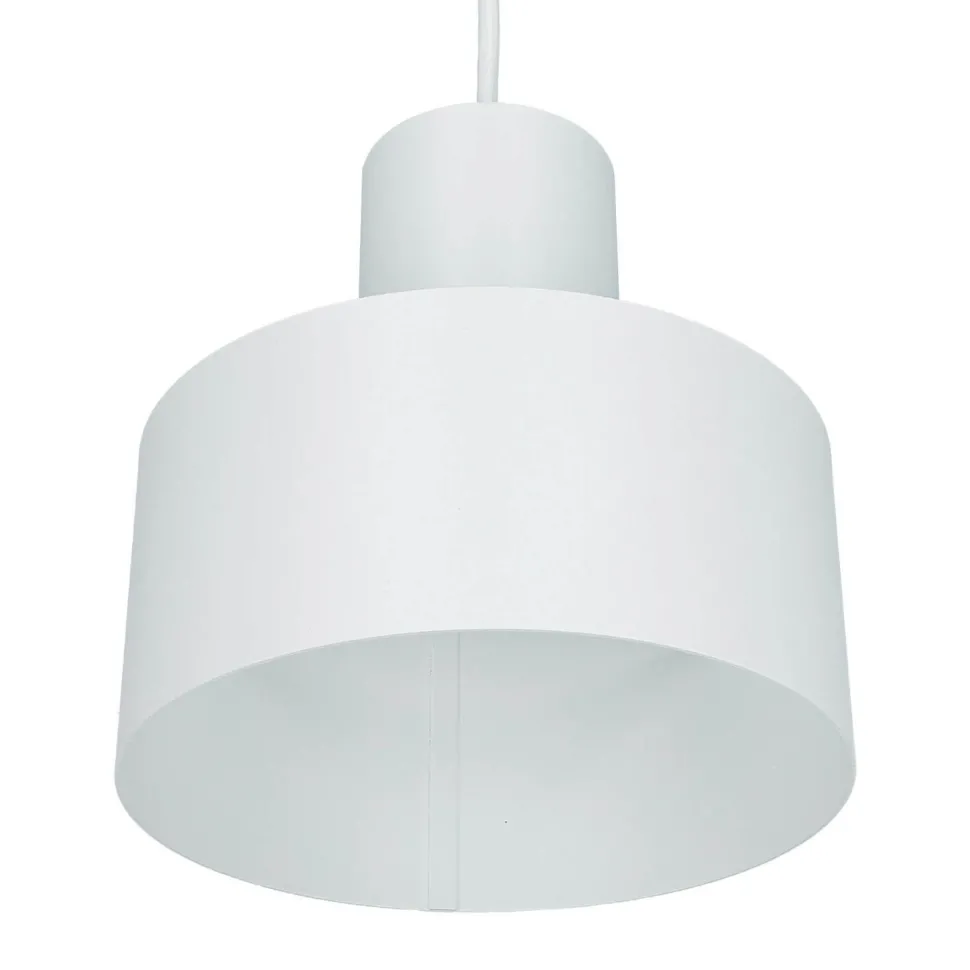 Weiße Hängeleuchte schmaler Schirm Retro