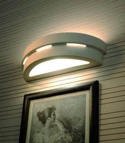 Weiße Keramik Wandleuchte bemalbar