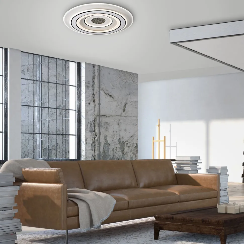 Weiße LED Deckenlampe Dimmer Ø40 cm 5100 lm Nachtlicht