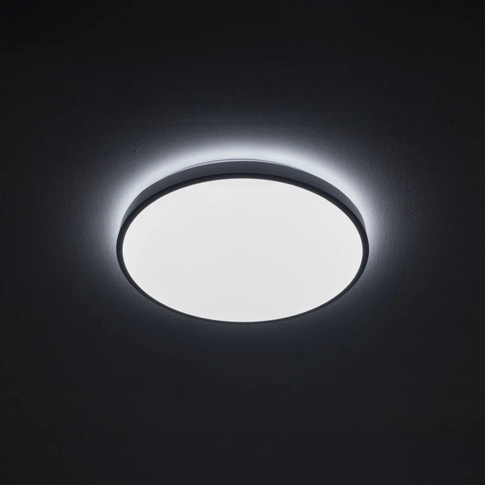 Weiße LED Deckenlampe Metall IP44 neutralweiß Ø38,5 cm