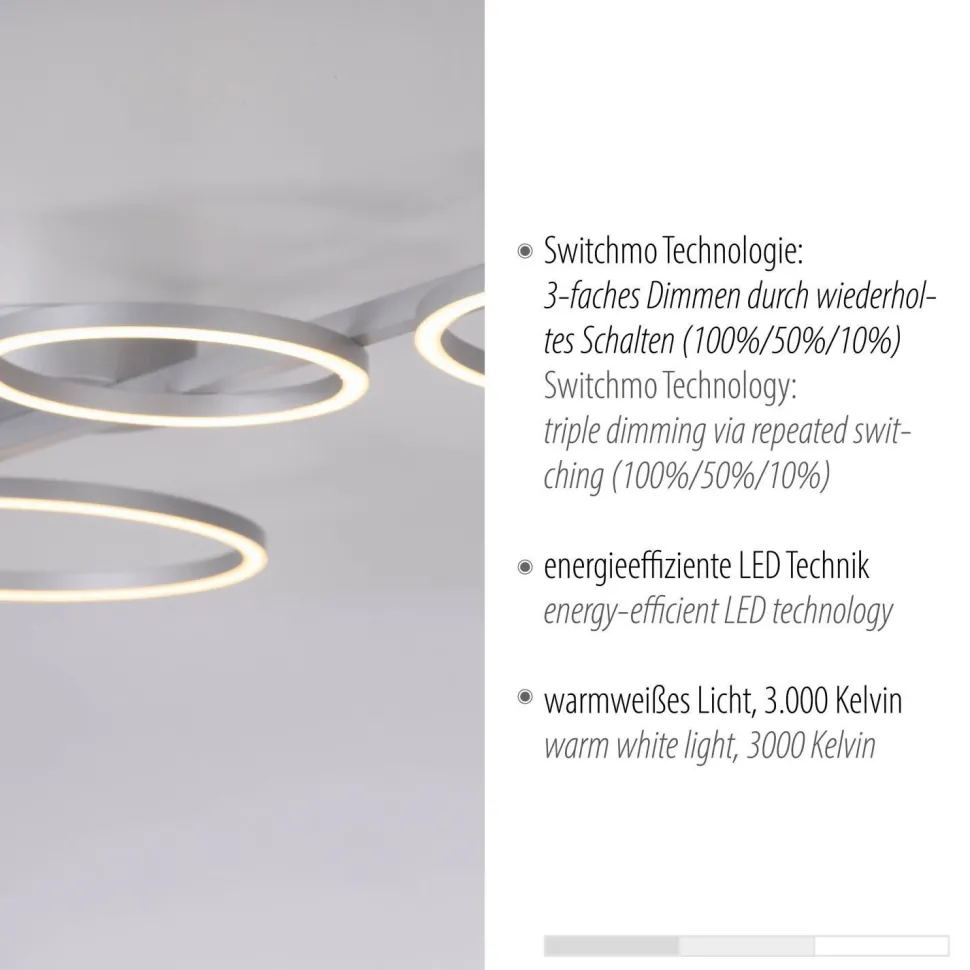 Weiße LED Deckenlampe Metall 120 cm länglich 3000 K