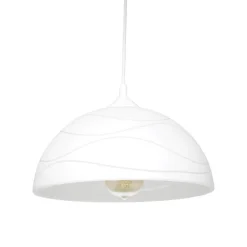 Weiße Pendelleuchte Esstisch Glas Wohnzimmer