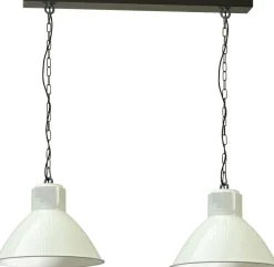 Weiße Pendelleuchte Industrie Design Handarbeit