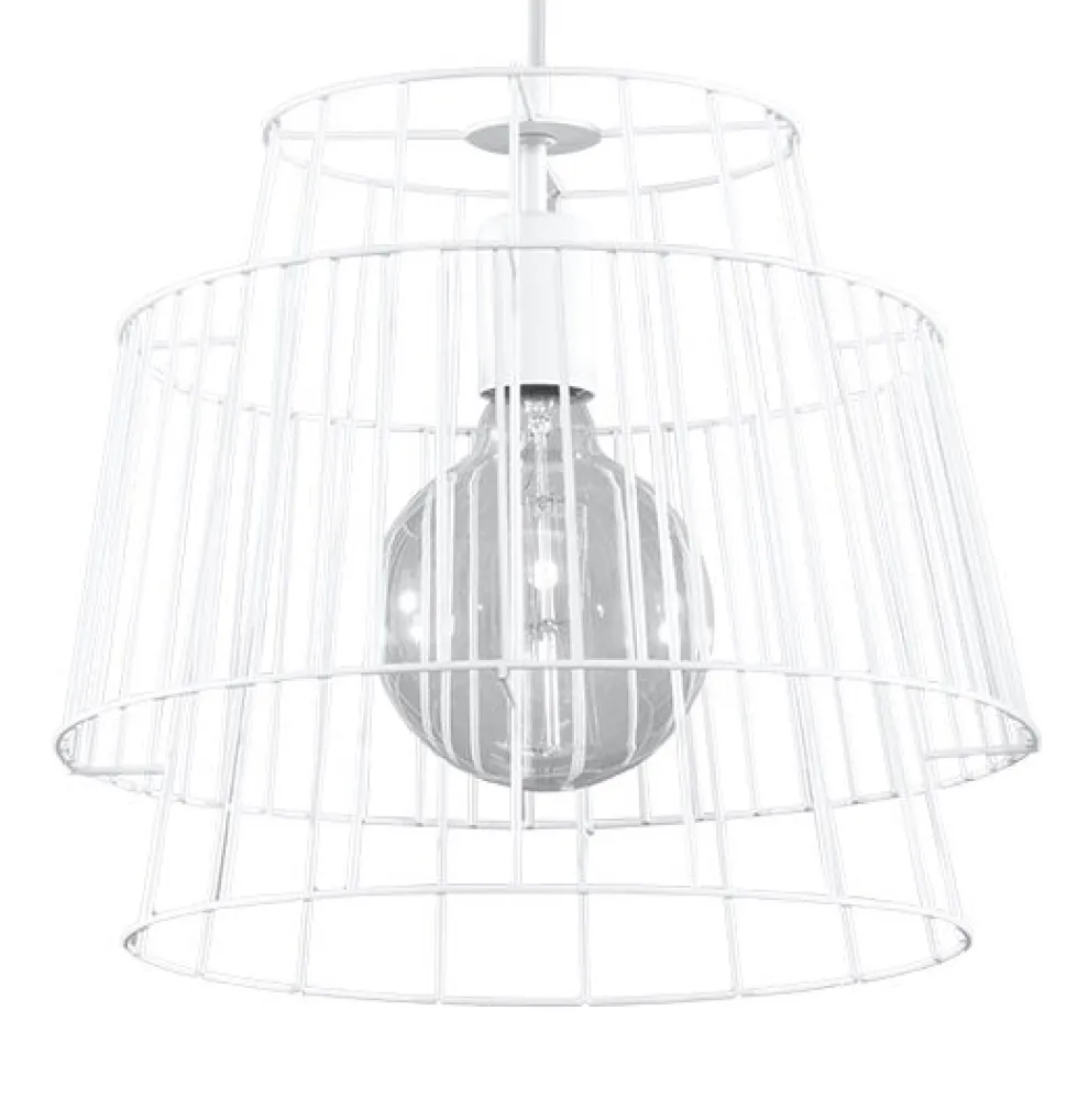 Weiße Pendelleuchte Metall Ø35cm Modern DALE Hängelampe