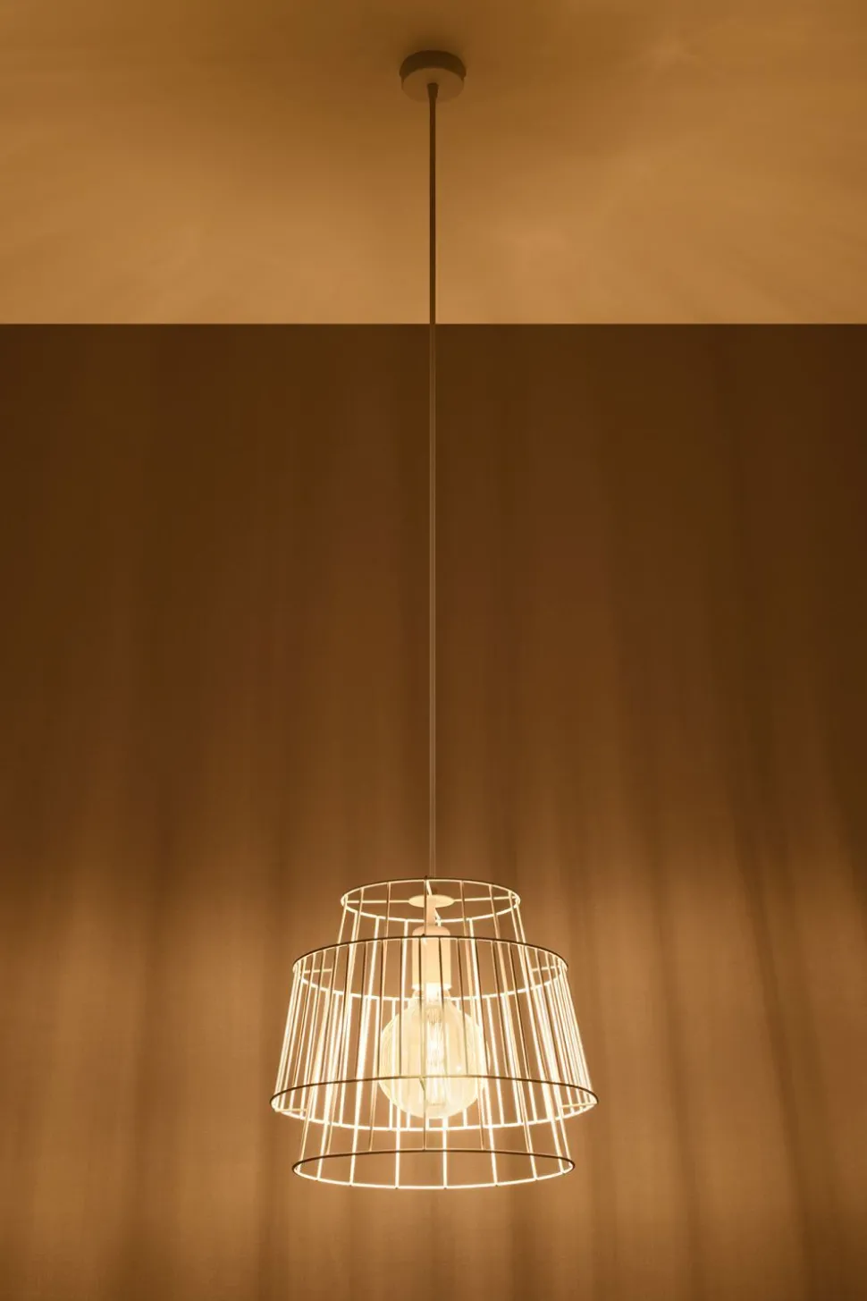 Weiße Pendelleuchte Metall Ø35cm Modern DALE Hängelampe