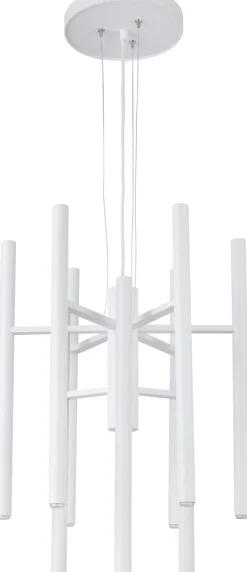 Weiße Pendelleuchte Metall Zylinder Design G9 9-flammig