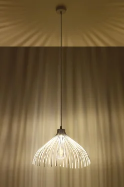 Weiße Pendelleuchte Metall Draht Ø25cm E27 SHORNA