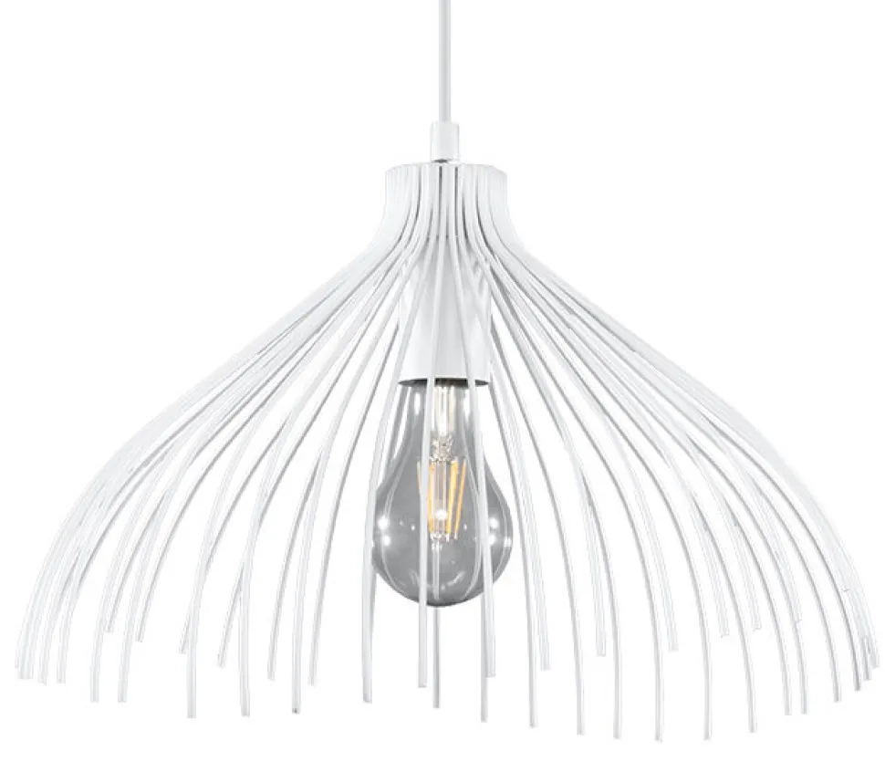 Weiße Pendelleuchte Metall Draht Ø25cm E27 SHORNA