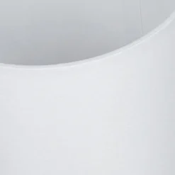 Weiße Tischleuchte Holz Fuß Stoff Schirm 31cm E14