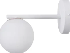 Weiße Wandlampe Metall Glas satiniert H:18 cm blendarm