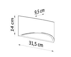 Weiße Wandleuchte Keramik 31,5 cm Up Down bemalbar G9