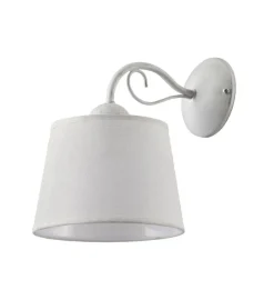 Weiße Wandleuchte Schirm LOCOLA Schlafzimmer Lampe
