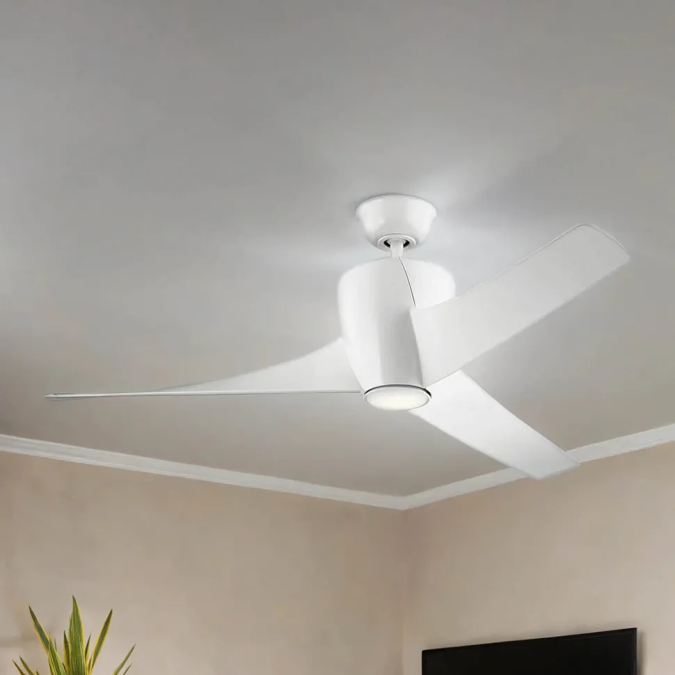 Weißer Deckenventilator mit Beleuchtung LED dimmbar Ø142cm