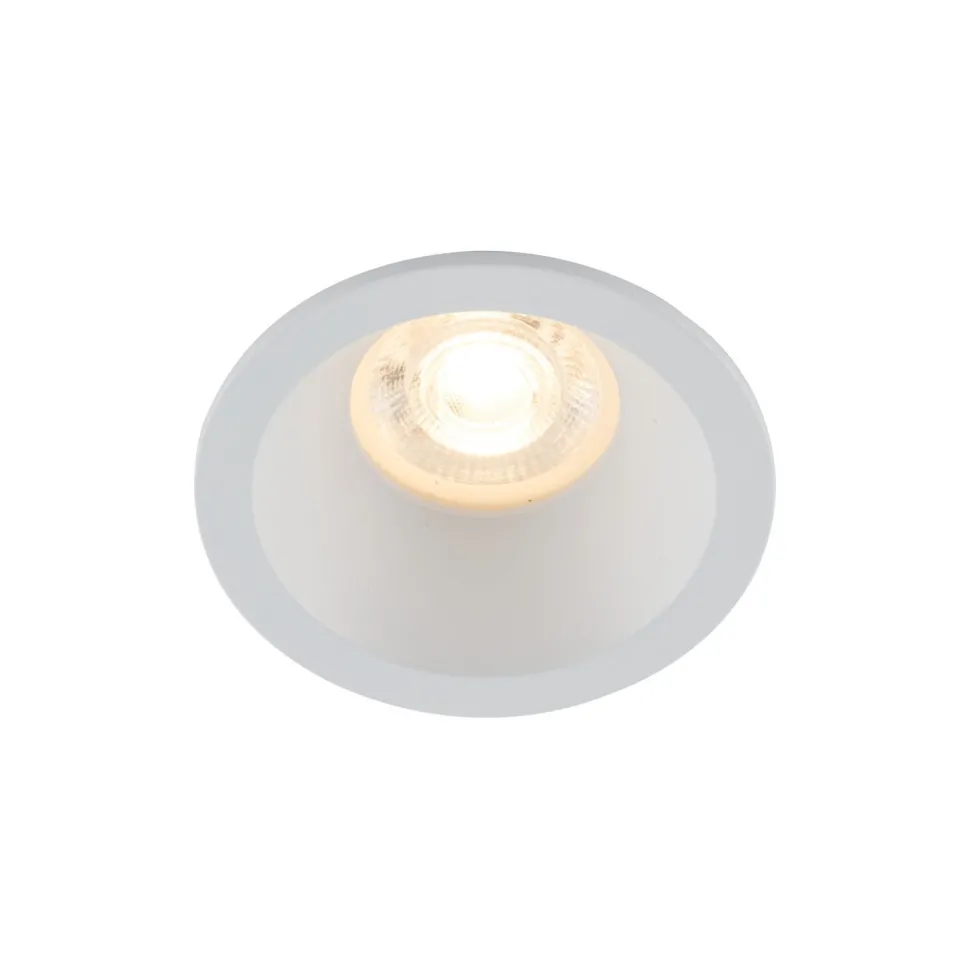 Weißer Einbaustrahler IP65 Metall Glas Ø8,5 cm rund