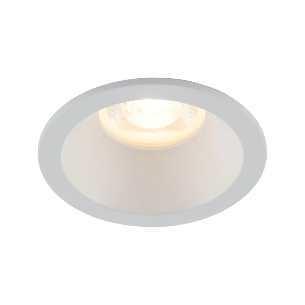 Weißer Einbaustrahler IP65 Metall Glas Ø8,5 cm rund