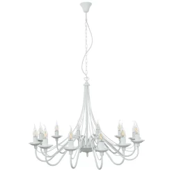 Weißer Kronleuchter Groß Ø85cm Wohnraum Rustikal