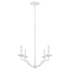 Weißer Kronleuchter Metall 61 cm breit für 4x E14 Landhaus Stil