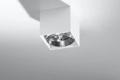 Weißer Spot Decke B:12cm klein GU0 Aluminium