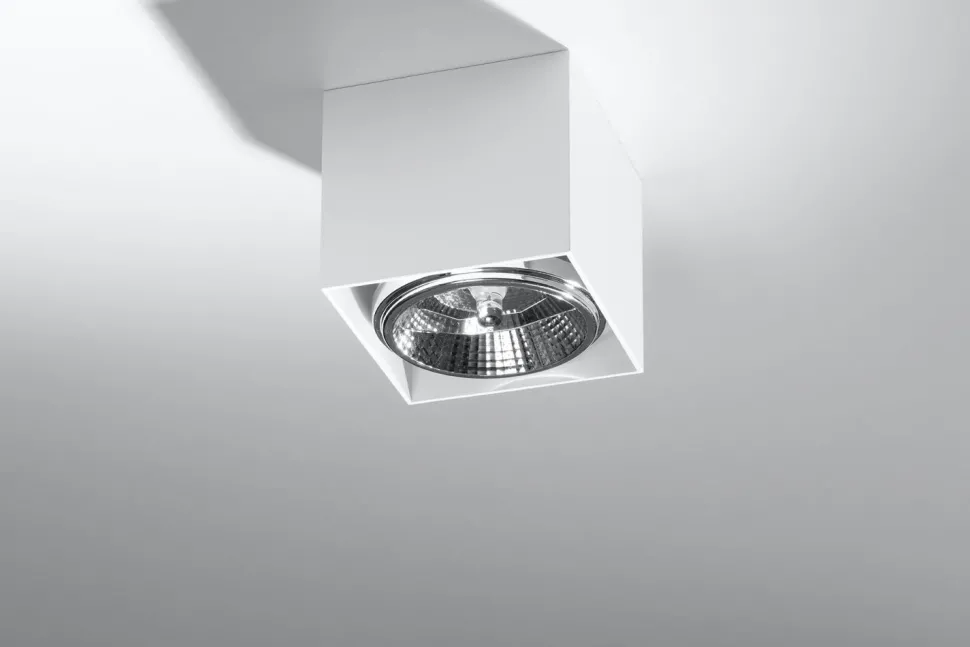 Weißer Spot Decke B:12cm klein GU0 Aluminium