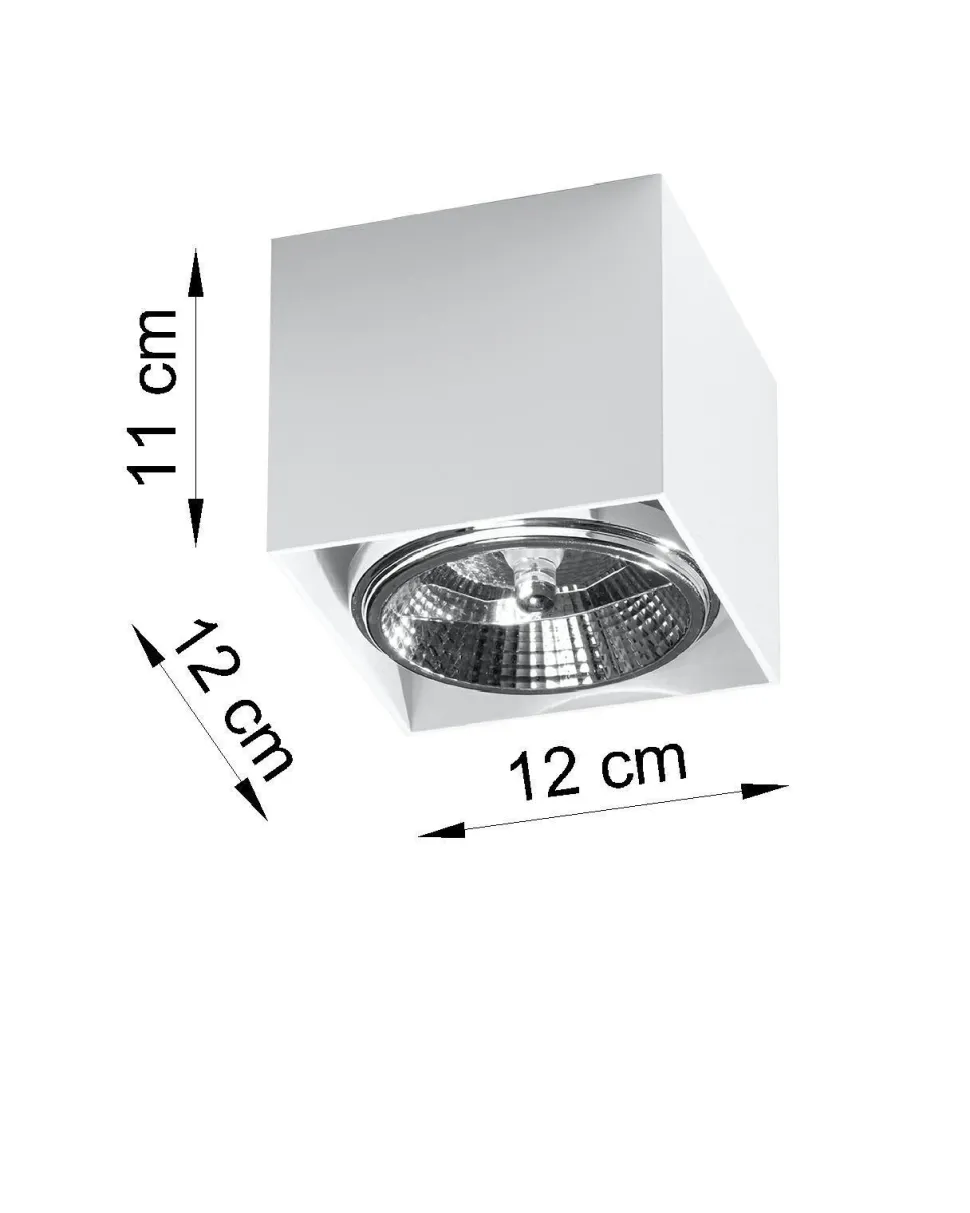 Weißer Spot Decke B:12cm klein GU0 Aluminium