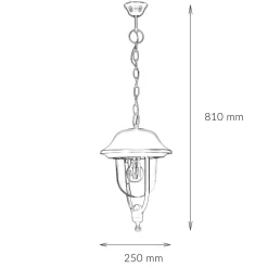 Wetterfeste Hängelampe außen IP43 Rustikal E27