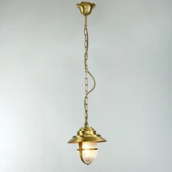 Wetterfeste Hängelampe SANTORIN Messing rund IP54