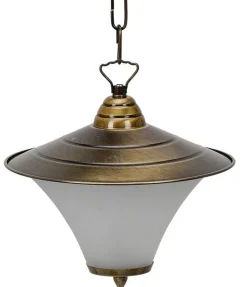 Wetterfeste Pendelleuchte Messing Glas Rustikal