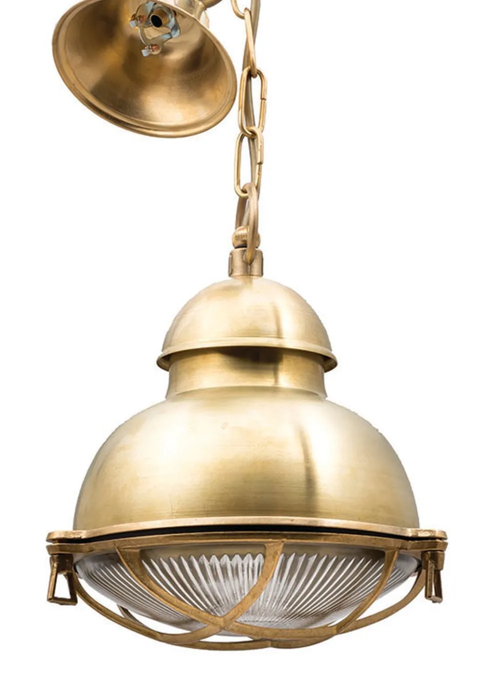 Wetterfeste Pendelleuchte POGONI Messing Maritim