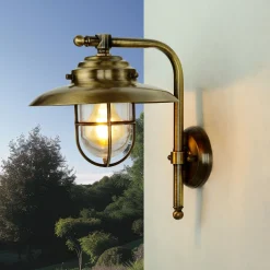Wetterfeste Wandlampe KAVALA Messing Maritim außen