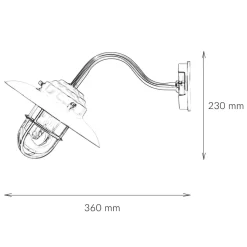 Wetterfeste Wandlampe KAVALA Messing antik rostfrei