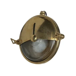 Wetterfeste Wandleuchte KARPAHTOS Messing Glas IP64