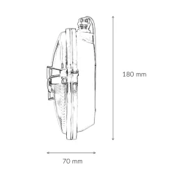 Wetterfeste Wandleuchte KARPAHTOS Messing Glas IP64