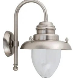 Wetterfeste Wandleuchte MARIOS in Nickel Maritim