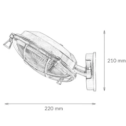 Wetterfeste Wandleuchte SERIFOS Messing Maritim IP64