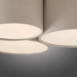 Wohnliche Deckenlampe Beige E27 L:70 cm 3-flmg blendarm