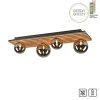 Wohnliche Deckenlampe Glaskugeln Holz G9 80 cm Natur