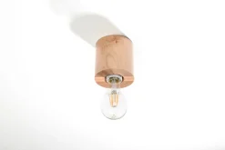 Wohnliche Deckenlampe Holz rund Ø10cm H:10cm für E27