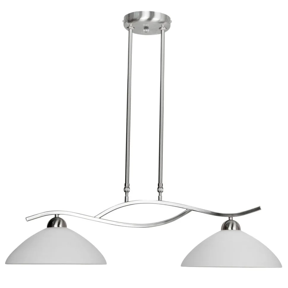 Wohnliche Deckenlampe Metall Glas in Stahl Weiß 82 cm