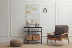 Wohnliche Hängelampe Champagner Metall Holz E27 Ø11 cm